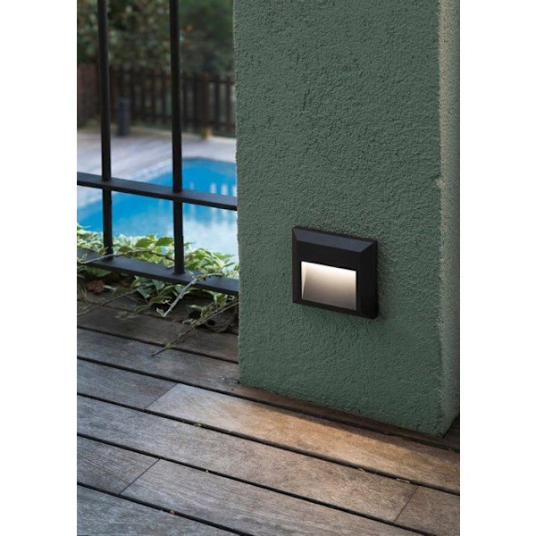 Vägglampa utomhus - FARO - GRANT - LED - Mörkgrå - Mått 125x25x125mm Mörkgrå