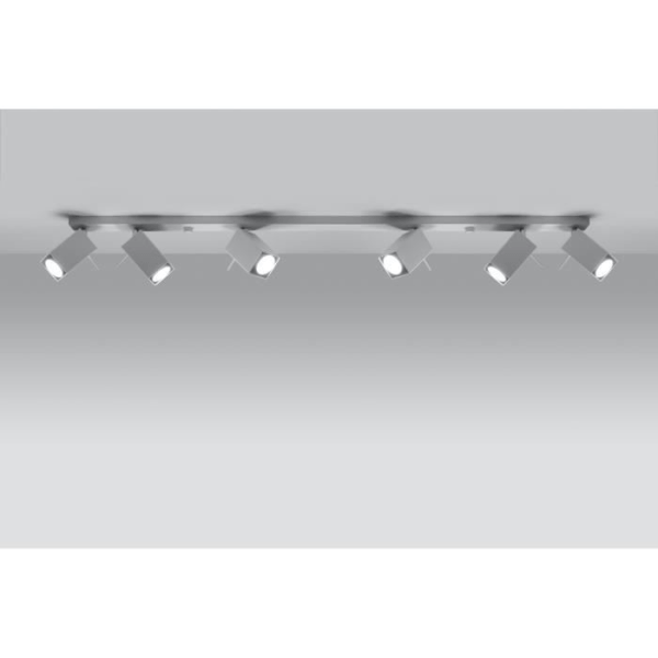 Modern LED-taklampa MERIDA 6L - Vit - SOLLUX - GU10 - Industriell - Loft - Multilights