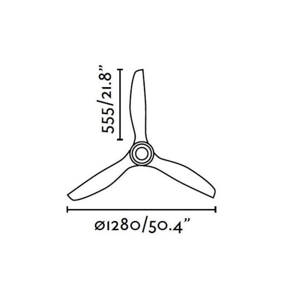 Moderne loftsventilator lydløst design DC 128 cm gennemsigtige blade, FARO DECO FAN 33394D Transparent GRIS / PLATA