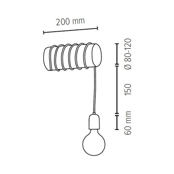 Natural Pine Vägglampa, Enkel Socket Design, TRABO SHORT