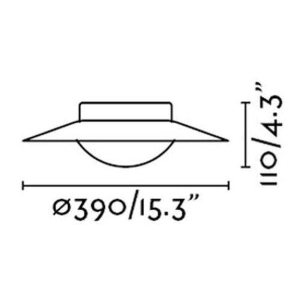 Tak- eller Väggmonterad LED - FARO - SIDE - Svart/Koppar Metall - Ø39cm - 15W SMD LED NICKEL