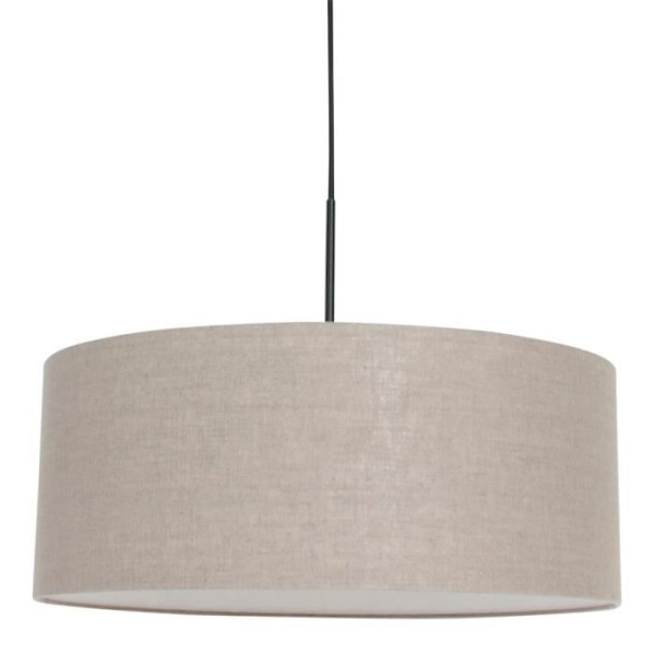 Sienna Sparkle Light Cylindrical Pendel Taklampa Matt Svart, Grå lampskärm