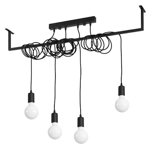 Pendel SALAMANCA 4 E27 LED Modern Loft BOHO Design Corridor -Svart