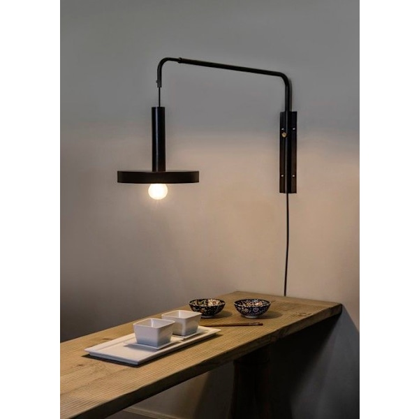 Væglampe - FARO - Whiz - Sort metal - L70-120cm - Ø25cm - Moderne design BLANCO