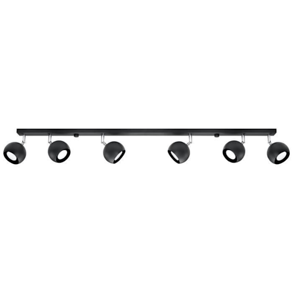 Modern LED-taklampa LOFT spotdesign - SOLLUX - OCULARE 6L - 6 GU10-lampor - svart