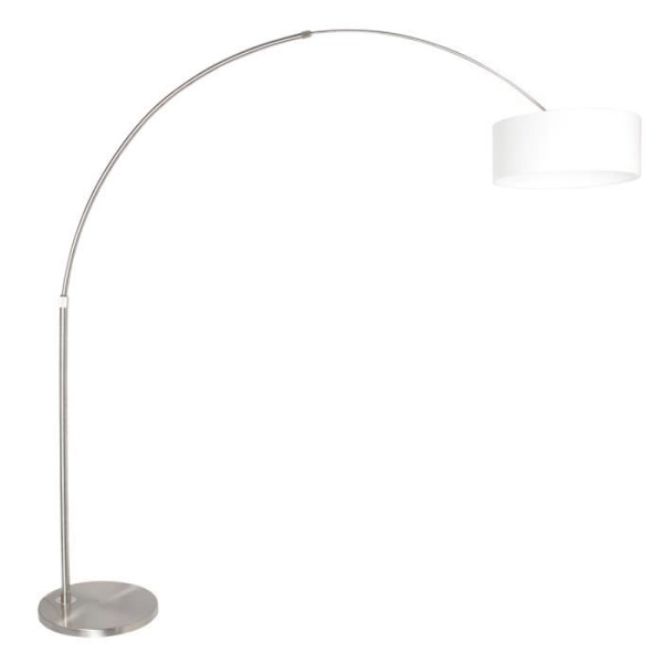 Sienna Sparkled LightArc gulvlampe Børstet stål, hørstof