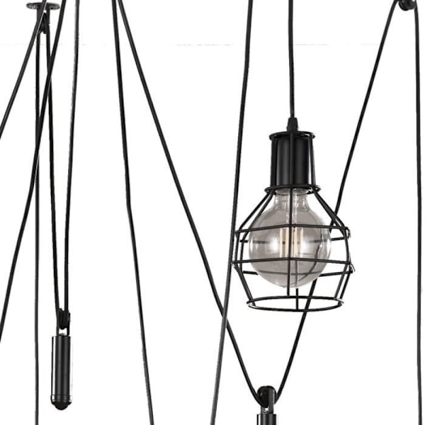 Loftlampe - Onli - Spider - 5 lys - Sort metal - Moderne design