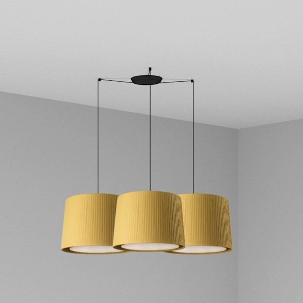Faro SAMBA - Trippelcylindrisk pendellampa i svart kluster, E27 BLANCO