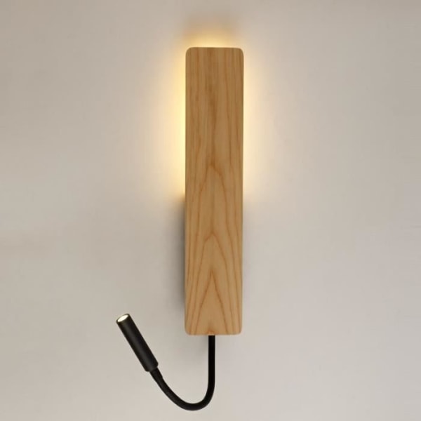 RENOIR WOOD LED væglampe 5W + 3W MED USB CR 43-162-08-116