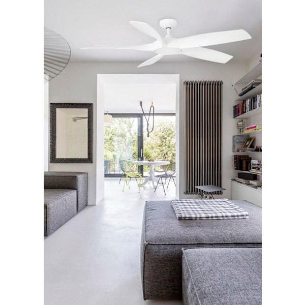Loftsventilator - FARO - Cocos - 137 cm - DC motor - LED Varm hvid BLANCO