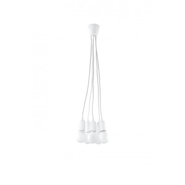 Pendel DIEGO 5 E27 LED Modern Loft BOHO Design Corridor - Vit