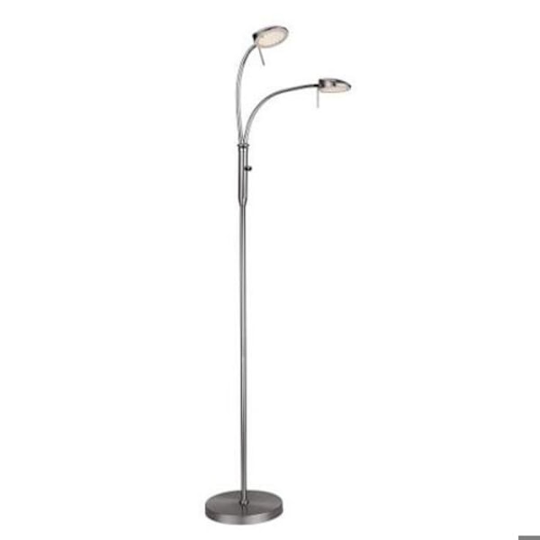 Lampadaire - Halo Design - Vegas - 2 armar - Grå - LED - 140 cm stål
