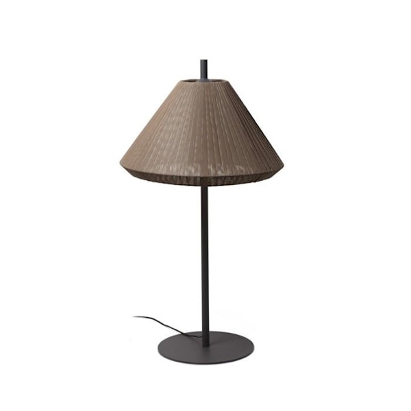 Faro SAIGON - Rund konisk brun bordslampa, E27, IP65 Brun, Grå
