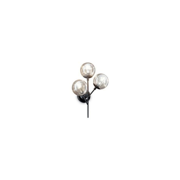 Væglampe - IDEAL LUX - KEPLER - 3 E27 pærer - Metal og glas - Sort - 60W