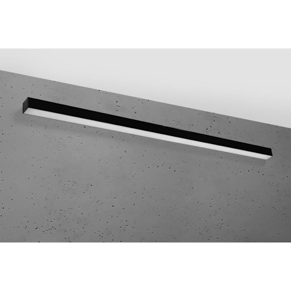 LED Væglampe - SOLLUX - PINNE - Sort - 145cm - 3000K - Aluminium