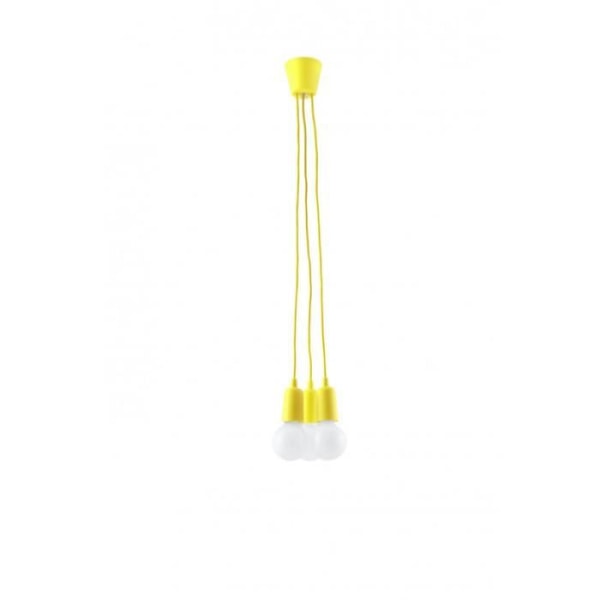 DIEGO 3 E27 LED Pendellampa Modern Loft BOHO Design Corridor - Gul - SOLLUX - 3 lampor - E27 - 60 Watt