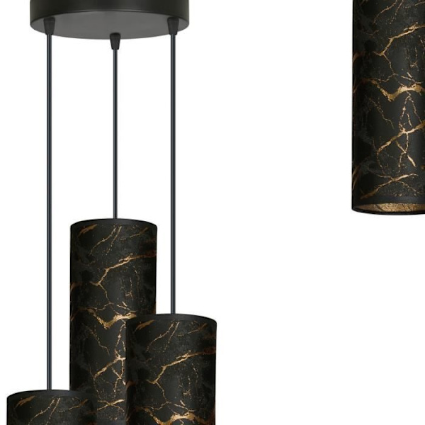Emibig KARLI Karli Black Cluster taklampa med svart tyglampskärm, 3x E14