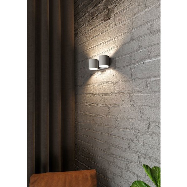 ORBIS 2 Væglampe Grå Moderne interiørlampe til soveværelse Stue G9