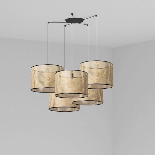 Plafonnier - FARO - MAMBO - Svart - E27 - 5 glödlampor - Nutida design NEGRO