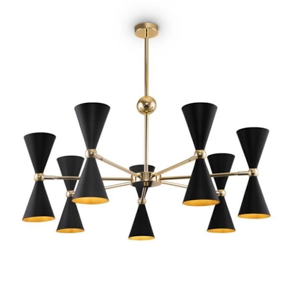Plafonnier - Maytoni - Vesper - 14 lys - Sort og Guld - Moderne Design Sort