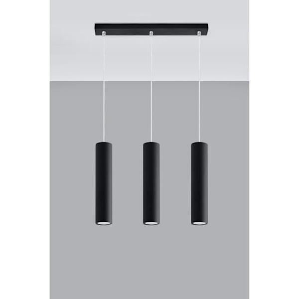 Lagos 3 Pendellampa Modern Boho Design för Sovrum Vardagsrum Trappor Hall - Svart