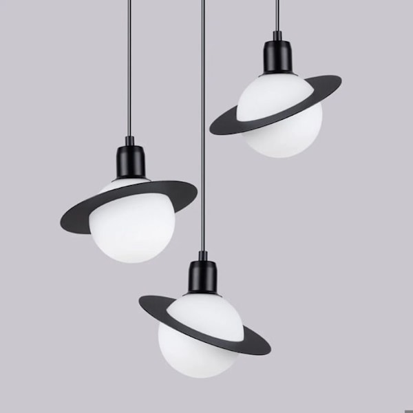 Suspenderet lampe - Sollux Lighting - Hyperion 3P - Indbygget LED - Sort farve - Moderne design svart