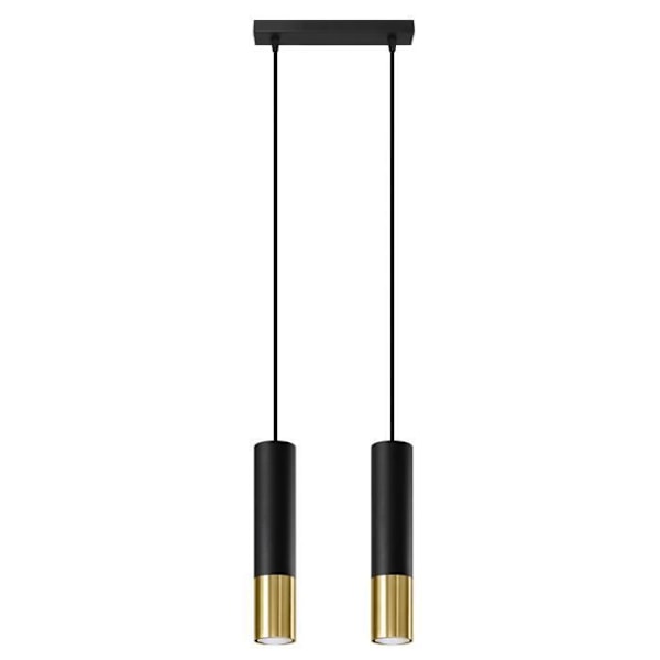 LOOPEZ 2 GU10 LED Pendellampa Modern Loft BOHO Design Corridor -Svart/Guld
