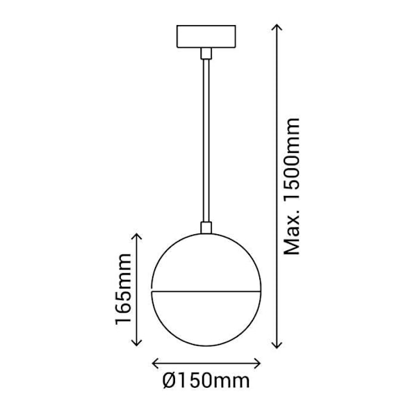Ophæng 1XE27 D150 Gips NG-BL ECLIPSE Svart vit