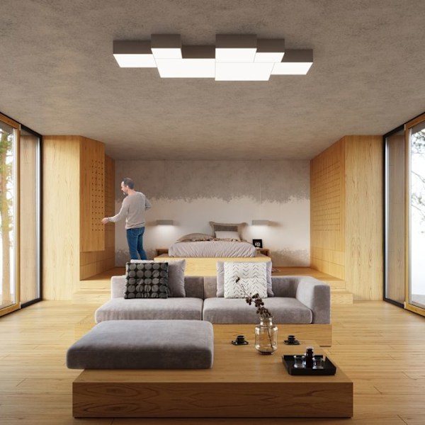 HORUS Vägglampa Grå Modern Inredningslampa för Sovrum Vardagsrum E27