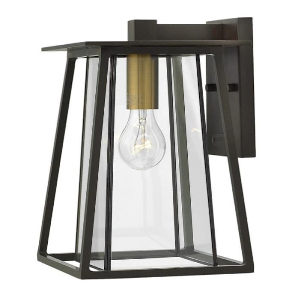 Walker utomhusvägglampa, Buckeye brons, mässing, glas, medium modell