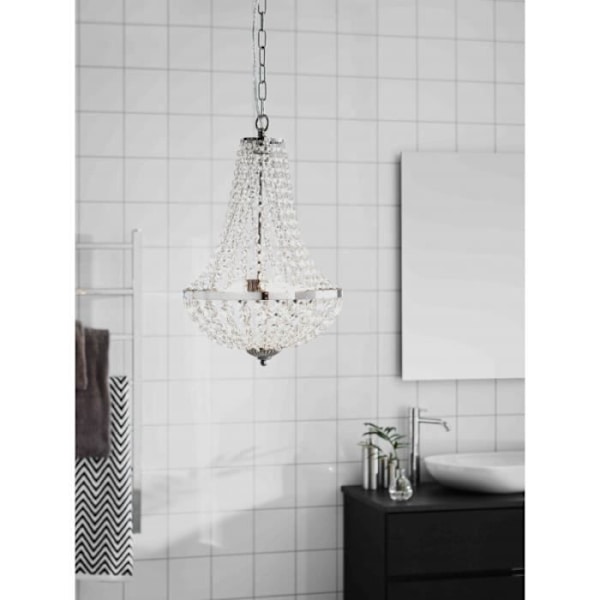 GRÄNSÖ krom badrumstaklampa 2 glödlampor
