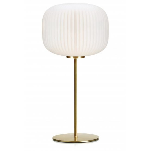 Bordslampa - SOBER - SOBER modell - Borstad mässing - Gul - 1 st E27 60W glödlampa Gul, Vit