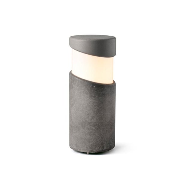 Lampe balise/borne - Faro Barcelona - BLOCK - Grå - 1 pære - Moderne design Grå