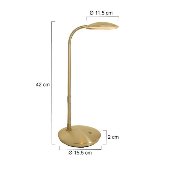 Sienna ZenithLed skrivebordslampe Børstet messing, mat plast