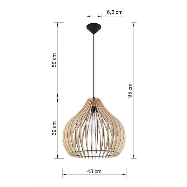 APRILLA E27 LED Pendellampa Modern Loft BOHO Design Korridor - Trä