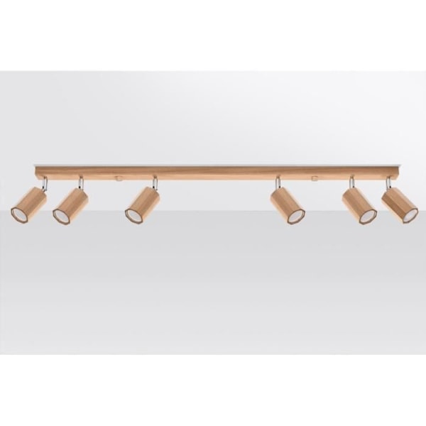 Sollux Lighting Zeke Octagon loftsspot i eg, træ, 6x GU10