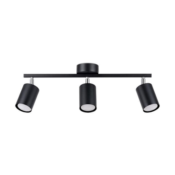 Plafondsspot Bar - SOLLUX - Lemmi - Svart - Stål - 3 GU10-lampor - 40W