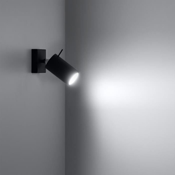 LED Ring Væglampe - SOLLUX - Sort - Stål - Loft og Moderne Stil