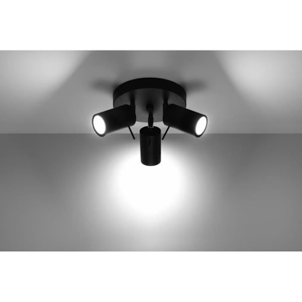 Sollux Lighting Ring Takspotlight kluster, svart, 3x GU10