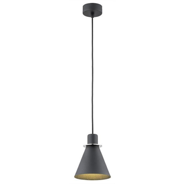 Argon BEVERLY loftslampe - sort struktur, kromelementer - E27 LED - moderne design