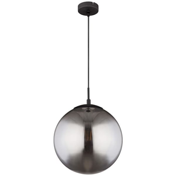 Upphängning - BLAMA - Rökfärgat glas - D 30 cm - Svart färg - E27