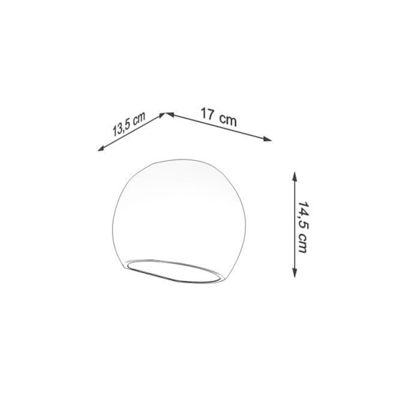 Væglampe - SOLLUX LIGHTING - Globe - Hvid - E27 - 17 cm - Keramik