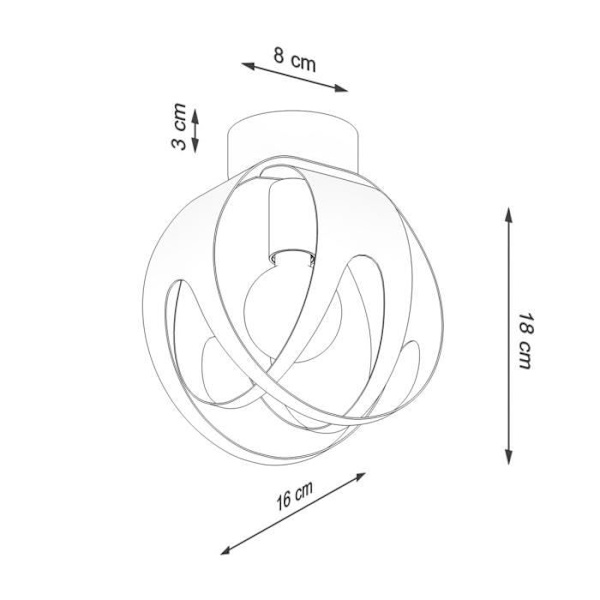 Plafondslampa - SOLLUX - Tulos - Vit - Stål - 1x E27 - 60W