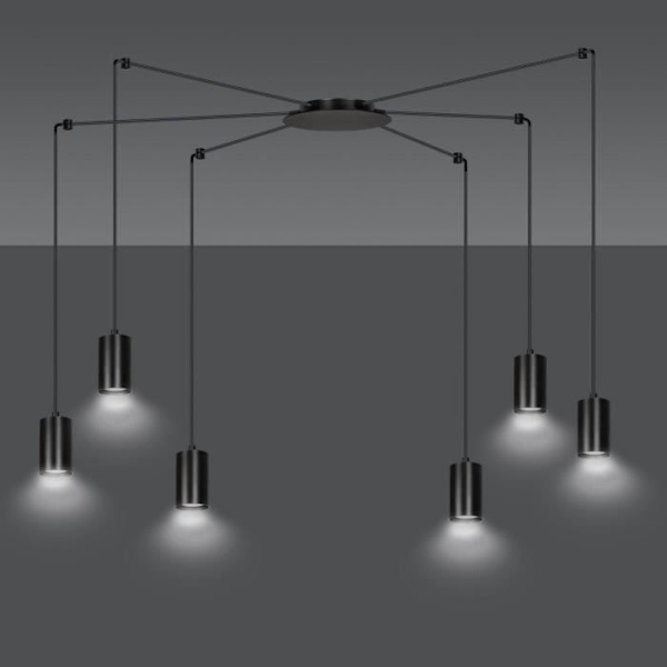 Emibig TRAKER Traker Cluster Taklampa Svart 6x GU10