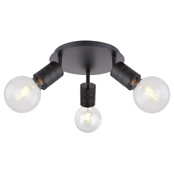 Globo - Spot loftlampe i metal Hermine - 3 pærer - Sort