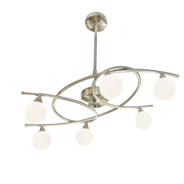 LOTTO 6-ljus taklampa satin nickel CR 046-2195-6-053