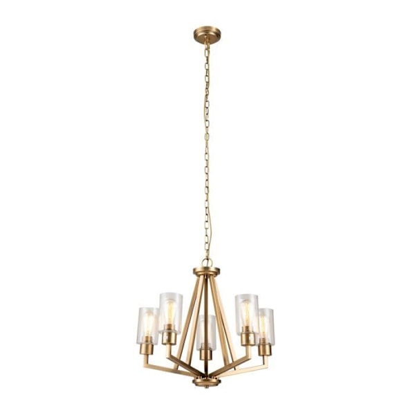 Upphängd taklampa - ELSTEAD LIGHTING - Deryn - Naturlig mässing - 5 E27-glödlampor - Vintage