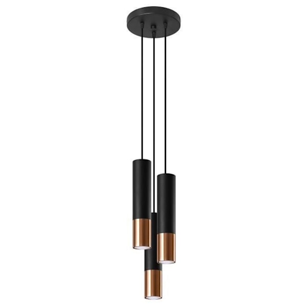 LOPEZ Pendel 3P GU10 LED Modern Loft BOHO Design Korridor -Sort/Kobber svart/koppar