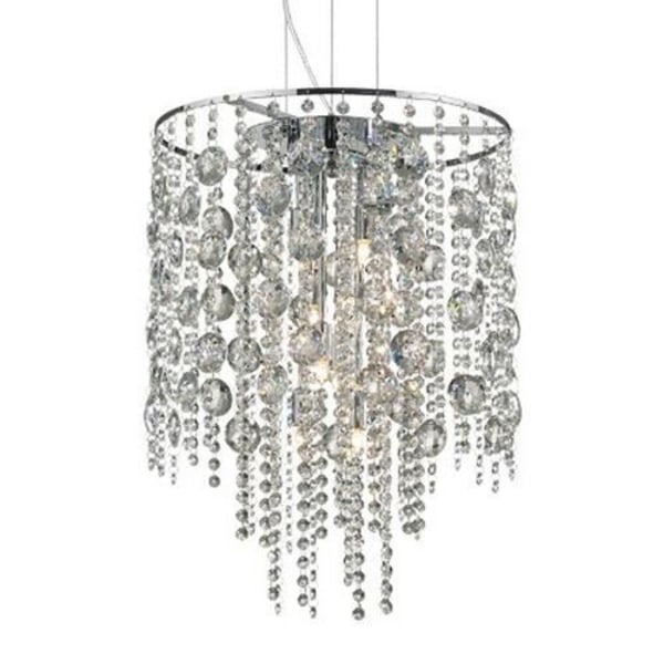 Ideal Lux EVASIONE SP8, Soveværelse, Børneværelse, Spisestue, Stue, Krom, IP20, Overflade, Rund, Glas, Metal