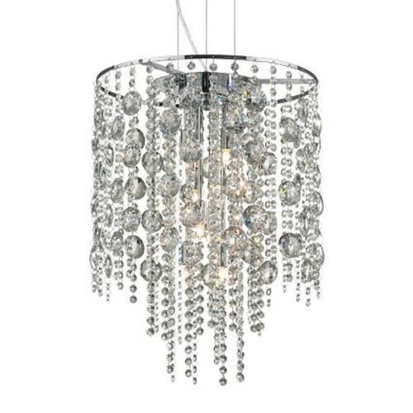 Ideal Lux EVASIONE SP8, Soveværelse, Børneværelse, Spisestue, Stue, Krom, IP20, Overflade, Rund, Glas, Metal Krom